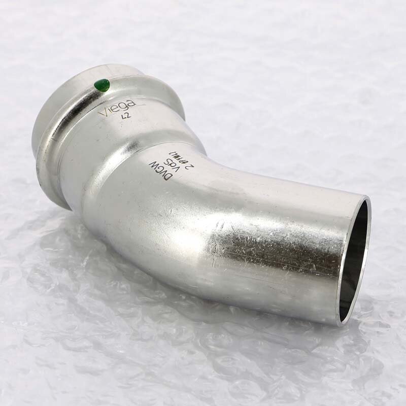Угол-вставка пресс 45 град. нержавеющая сталь Sanpress Inox VIEGA 42