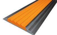 Алюминиевая окрашенная полоса 46 мм 1 метр белый глянец, цвет вставки оранжевый