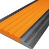 Алюминиевая окрашенная полоса 46 мм 1 метр белый глянец, цвет вставки оранжевый