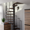 Винтовая лестница Spiral Loft Black D140, левая. Проём 1430×1430 мм, высота 2940–3220 мм. Бук сращенный.