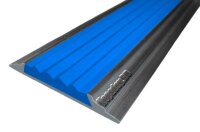 Алюминиевая окрашенная полоса 46 мм 1 метр белый глянец, цвет вставки синий