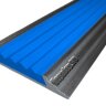Алюминиевая окрашенная полоса 46 мм 1 метр белый глянец, цвет вставки синий