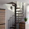 Винтовая лестница Spiral Loft Black D140, правая. Проём 1430×1430 мм, высота 2940–3220 мм. Бук сращенный.