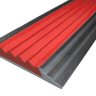 Алюминиевая окрашенная полоса 46 мм 1 метр белый глянец, цвет вставки красный