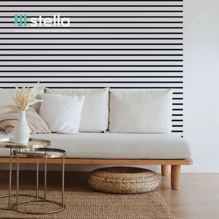 Панель МДФ Стеновая Акустическая Stella Trend Standart Белый 900х600х21 (1шт = 0,54м²)