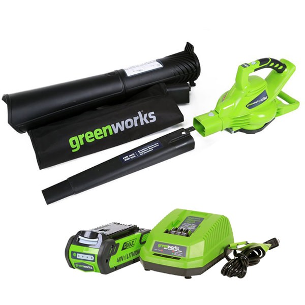 Воздуходув-пылесос аккумуляторный G-MAX 40V GREENWORKS GD40BVK3