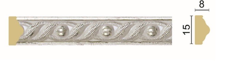 Багет Stella Вена Глазки Silver 1МБ 1.5/4-S 2400 мм (упак. 40шт.)
