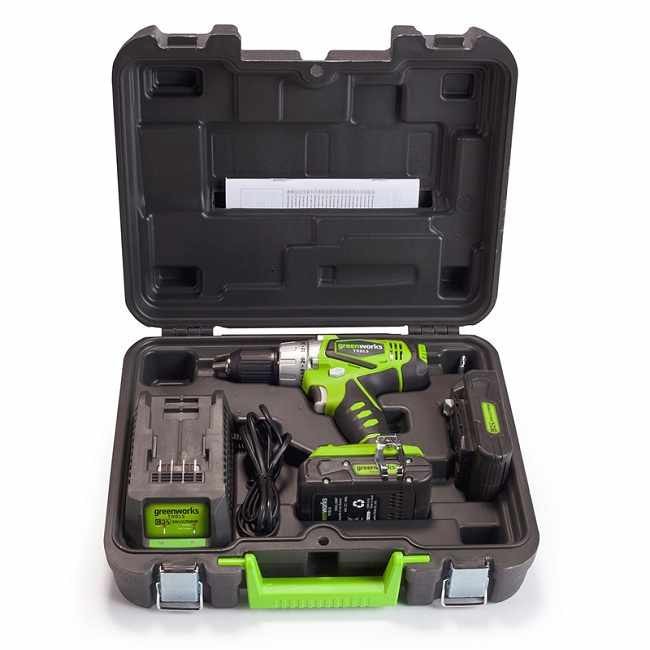 Дрель-шуруповерт аккумуляторная 24V GREENWORKS G24DDK2X