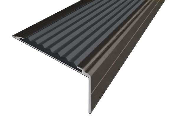 Анодированный алюминиевый угол-порог Премиум 50 мм матовый коньяк, цвет вставки оранжевый 2 метра