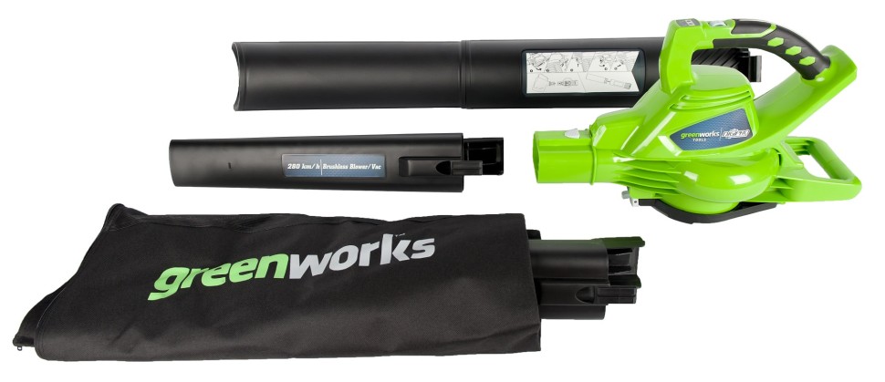 Воздуходув-пылесос аккумуляторный G-MAX 40V GREENWORKS GD40BVK4
