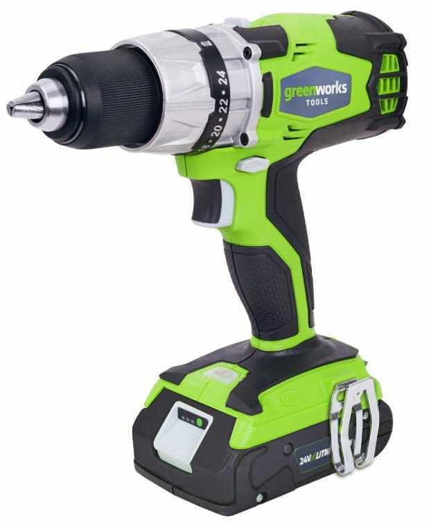 Дрель-шуруповерт аккумуляторная 24V GREENWORKS GD24DD