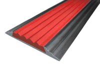 Алюминиевая окрашенная полоса 46 мм 3 метра белый глянец, цвет вставки красный