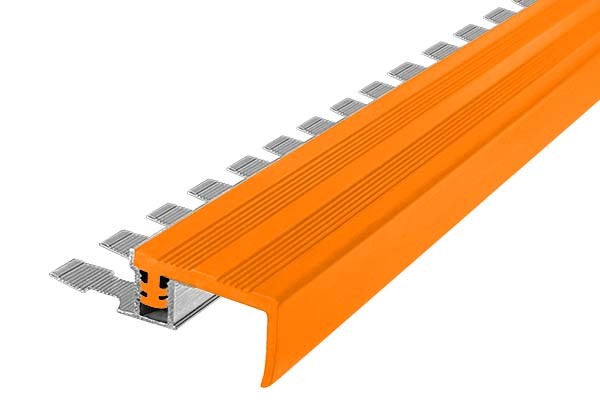 Закладной алюминиевый профиль под изгиб FlexStep 2,7 м оранжевый