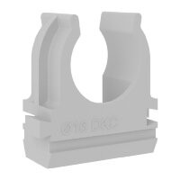 Держатель-клипса для труб DKC, пластик, d=16 мм, серый (100 шт.)