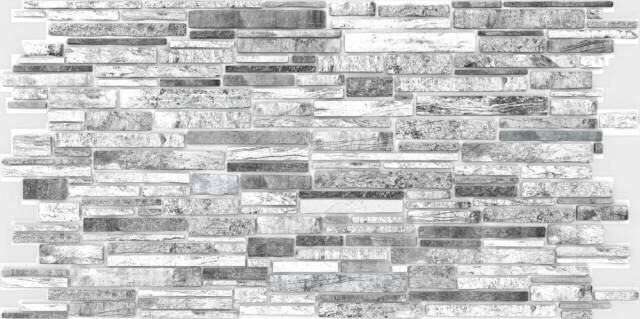 Панель ПВХ Листовая STELLA Мозаика Камень Пластушка  черно-белая 957х480х0,4мм (упак. 10шт)