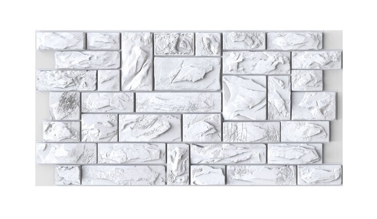 Панель ПВХ Листовая STELLA Мозаика Камень Пиленый настоящий белый 957х480х0,4мм (упак. 10шт)