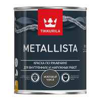 Краска по ржавчине Tikkurila Metallista молотковая черная (0,9 л)
