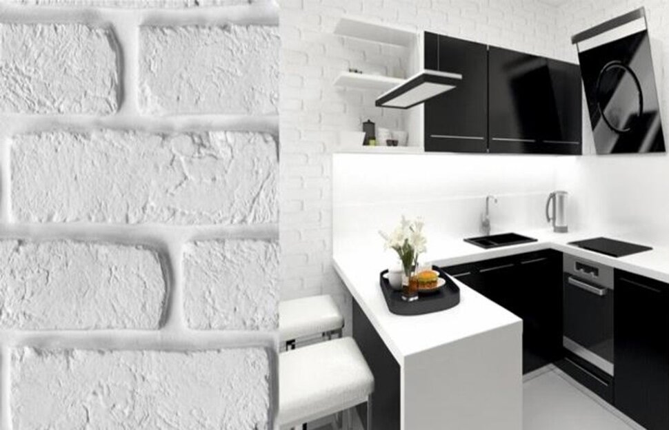 Панель ПВХ STELLA Light Белый Кирпич 347, 2700х250х8 мм (упак. 10 шт = 6,76м²)