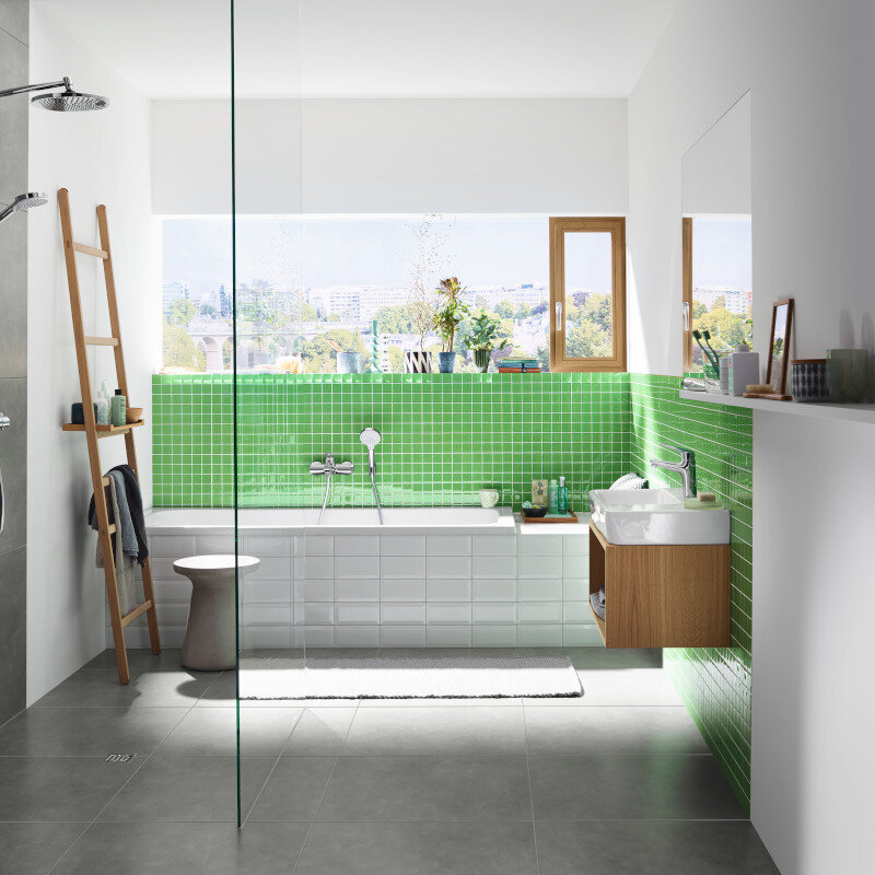 Смеситель для ванны HansGrohe 100 HG Novus со сливным гарнитуром хром