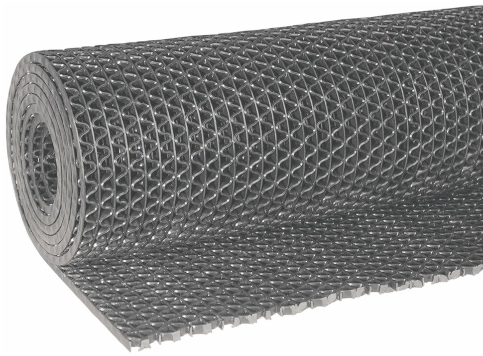 Противоскользящее покрытие Зиг-Заг Серое 1,2 х 5 м без подложки (сквозные ячейки), толщина 4,5мм