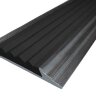 Алюминиевая окрашенная полоса 46 мм 1 метр черный глянец, цвет вставки черный
