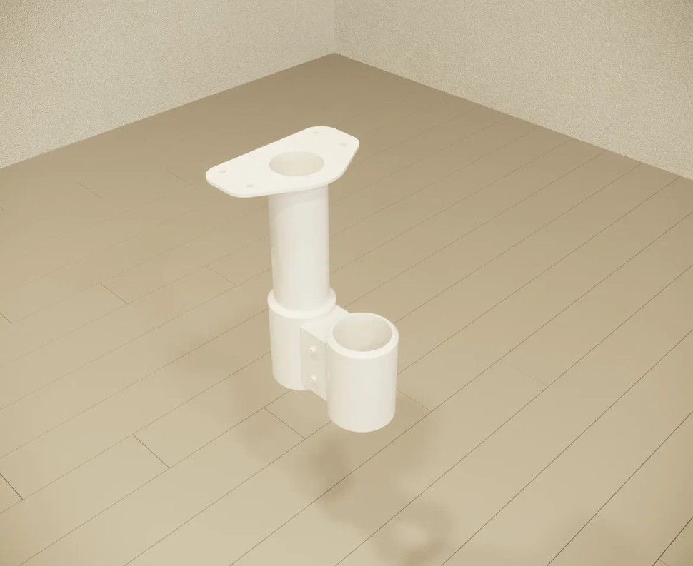 Поворотная модульная лестница Гусиный шаг LOFT White 600 мм. Береза мультиплекс, высота 2600–3250 мм
