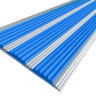 Противоскользящая полоса-порог с тремя вставками 100 мм/5,6 мм синяя 1 метр