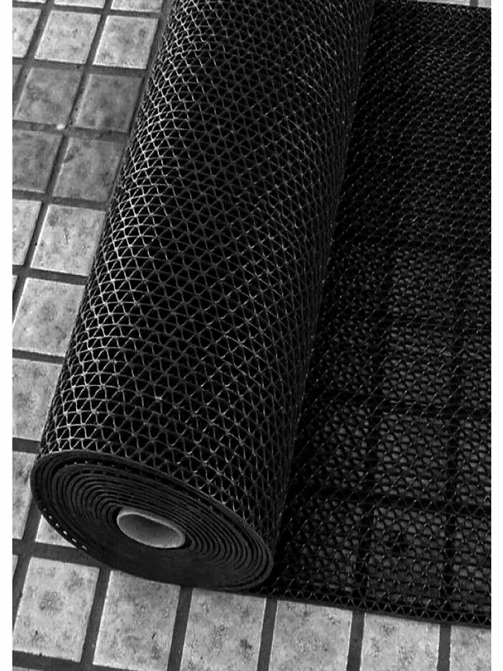 Противоскользящее покрытие Зиг-Заг Черное 1,2 х 2,5 м без подложки (сквозные ячейки), толщина 4,5мм
