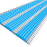 Противоскользящая полоса-порог с тремя вставками 100 мм/5,6 мм голубая 1 метр