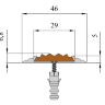 Противоскользящая накладная полоса-порог 46 мм/5 мм желтая 1 метр