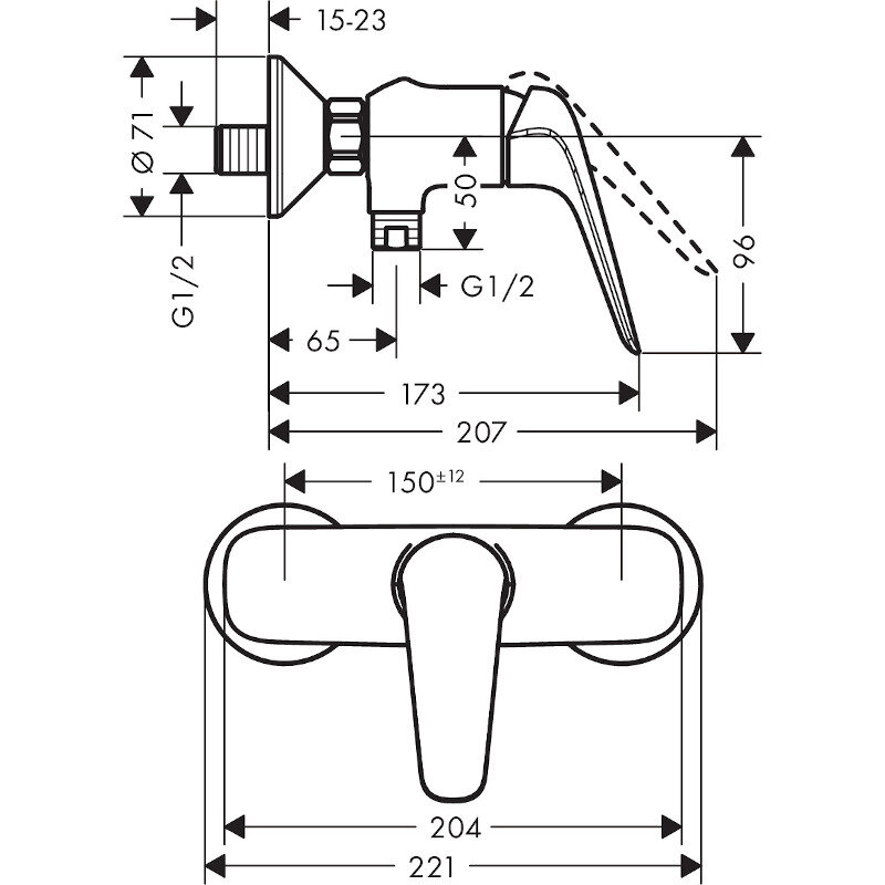 Смеситель для душа HansGrohe HG Novus ВМ хром