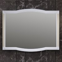 Зеркало Лаура 120, цвет белый с патиной