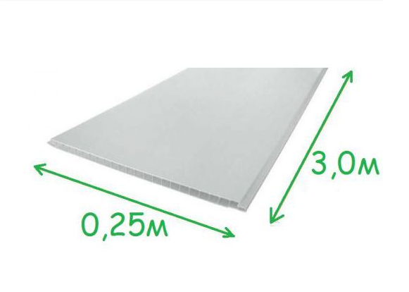 Панель ПВХ Белая матовая STELLA 3000х250х9 мм (упак. 10шт = 7,5м²)