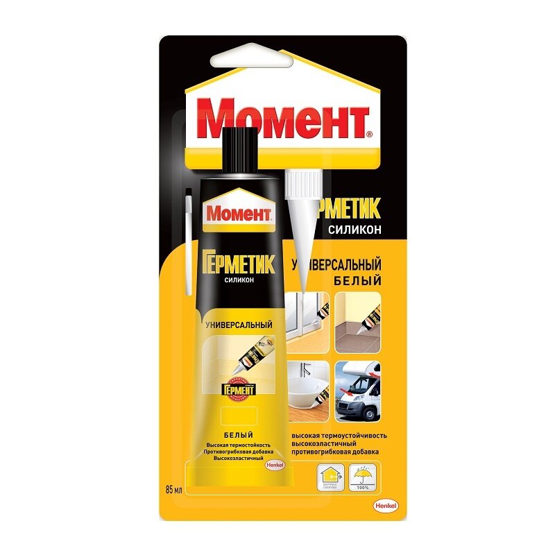 Герметик силиконовый Момент универсальный, белый (0,085 л)