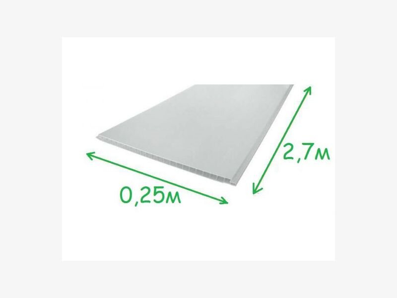 Панель ПВХ  Stella Light Белая глянцевая 2700х250х9 мм (упак. 10шт = 6,75м²)