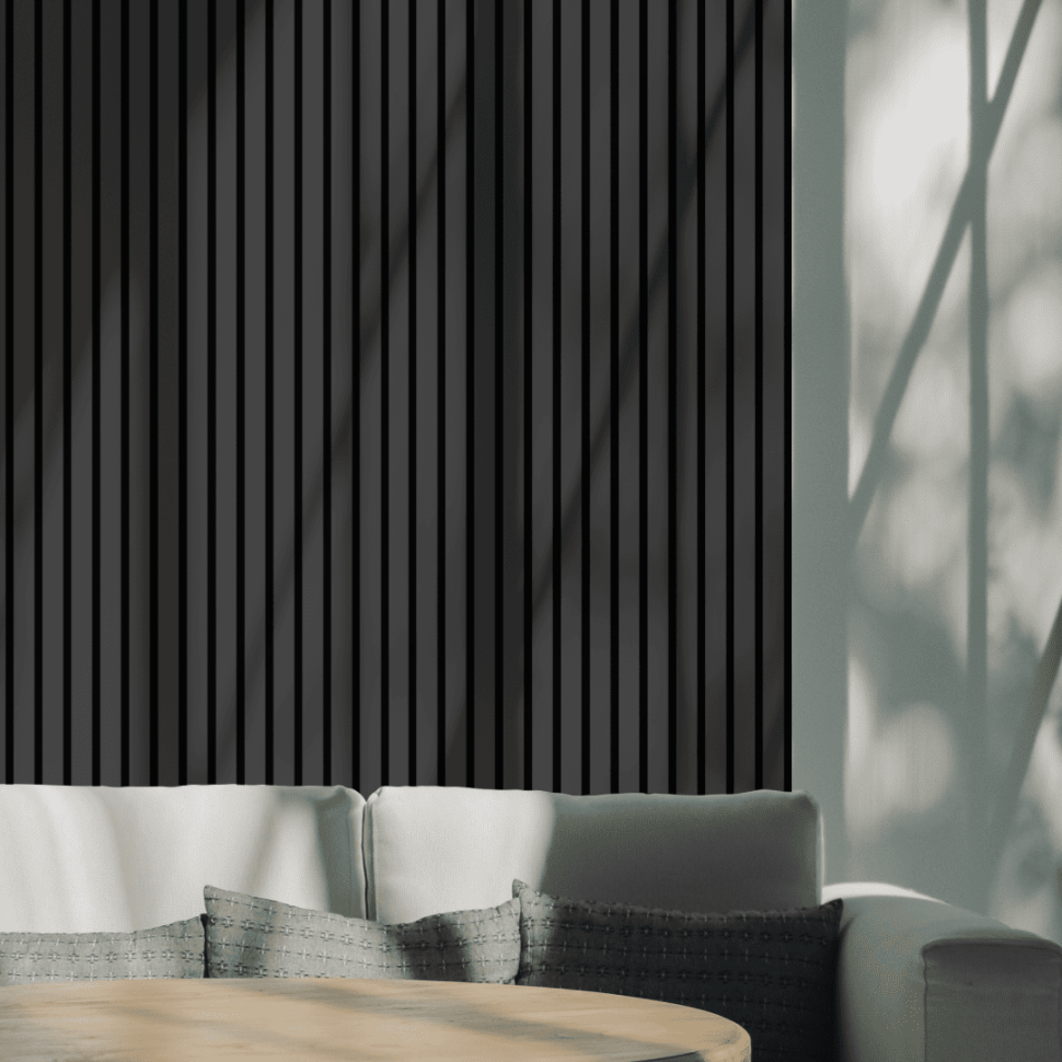 Панель МДФ Стеновая Акустическая Stella Comfort De Luxe Black Lead 2780х600х9мм (1шт = 1,668м²)