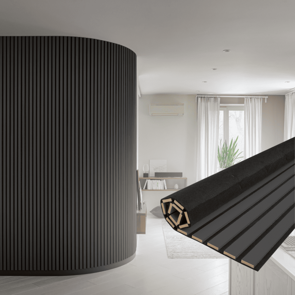 Панель МДФ Стеновая Акустическая Stella Comfort De Luxe Black Lead 2780х600х9мм (1шт = 1,668м²)