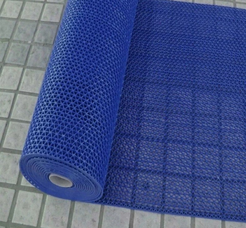 Противоскользящее покрытие Зиг-Заг Синее 1,2 х 15 м без подложки (сквозные ячейки), толщина 4,5мм