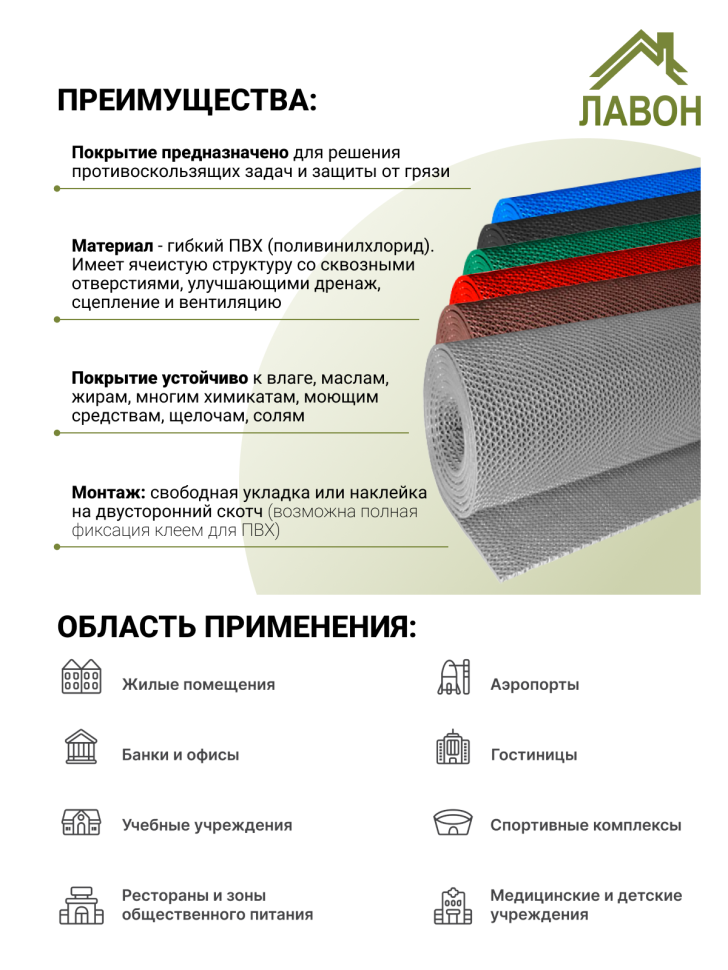 Противоскользящее покрытие Зиг-Заг Синее 1,2 х 15 м без подложки (сквозные ячейки), толщина 4,5мм