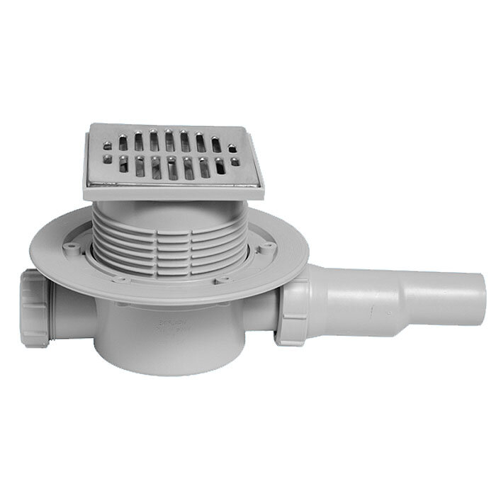 Трап McAlpine 115 х 115 мм, сухой затвор H=87-145 мм, выход 50/40 мм, пакет