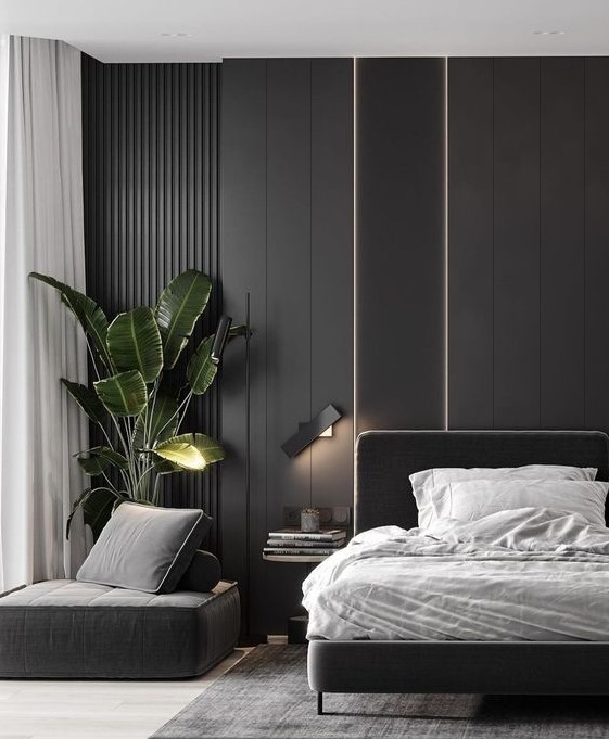 Панель МДФ Classic Stella De Luxe  Black Lead 2700х200х6 мм (упак. 8 шт = 4,32м²)