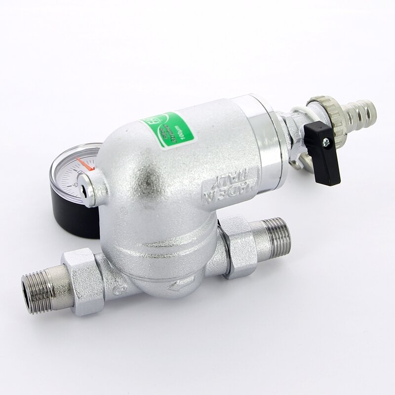 Фильтр промывной FAR 100мкм с манометромTmax 95C 25 бар поворотное соединение 1/2 НР