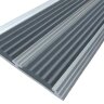 Алюминиевая окрашенная полоса с двумя вставками против скольжения 70 мм/5,5 мм глянцевый белый, цвет вставки серый 2 метра