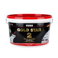 Краска акрилатная супербелая Pufas Gold Star 2 гл/мат мороз. 2 (9 л)