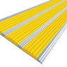 Противоскользящая полоса-порог с тремя вставками 100 мм/5,6 мм желтая 1,33 метра