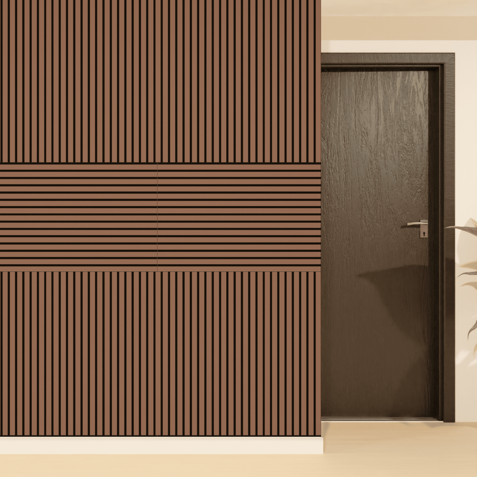 Панель МДФ Стеновая Акустическая Stella Comfort De Luxe Terracotta 600х600х9мм. (1шт = 0,36м²)