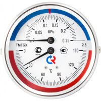 Термоманометр Росма ТМТБ- 31Т.1 63/6 (1/2, 6 бар, 120'С, 2,5) аксиальный