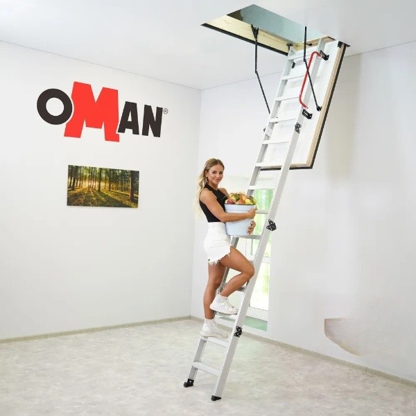 Чердачная лестница Oman ALU PROFI LITE LONG 70x120 см, h-3,5 m