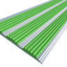 Противоскользящая полоса-порог с тремя вставками 100 мм/5,6 мм зеленая 1,33 метра