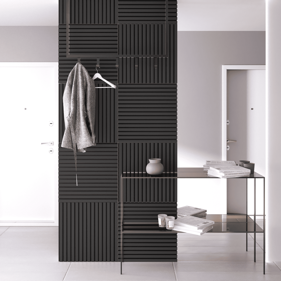 Панель МДФ Стеновая Акустическая Stella Comfort De Luxe Black Lead 600х600х9мм. (1шт = 0,36м²)
